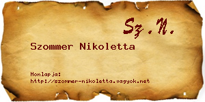 Szommer Nikoletta névjegykártya
