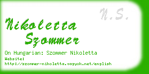 nikoletta szommer business card